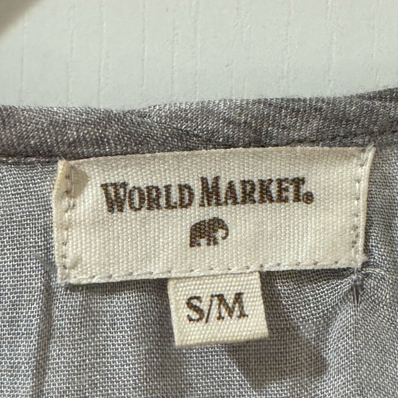 World Market Grey Floral Embroidered Maxi Dress - Picture 2 of 8